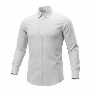Roundtree & Yorke Mens 2XT White Cotton Button Down Shirt Long Sleeve Big & Tall